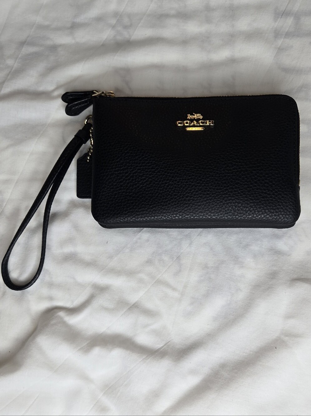 Coach Black Double Zip Wristlet